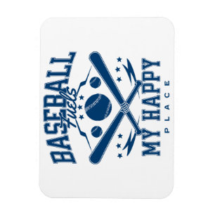 Baseball Fuels My Happy Place Magnet
