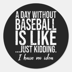 Baseball funny sports gift idea classic round sticker