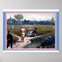 Baseball Game 1800's Louis Prang & Co. Art copy