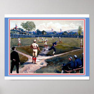 Baseball Game 1800's Louis Prang & Co. Art copy Poster