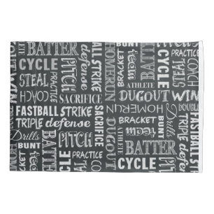 Baseball Game Chalkboard Words Pillowcase