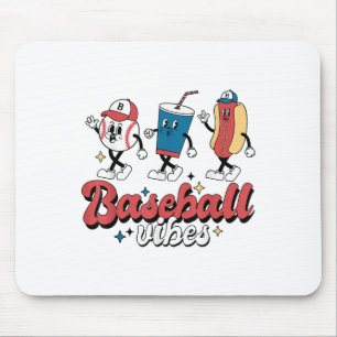 Baseball Game Day Retro Baseball Vibes Sport Fan _ Mouse Mat
