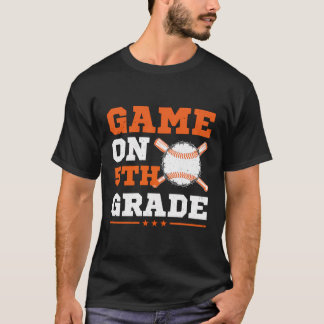 Baseball Game On 5Th Grade Back To School Cute Spo T-Shirt