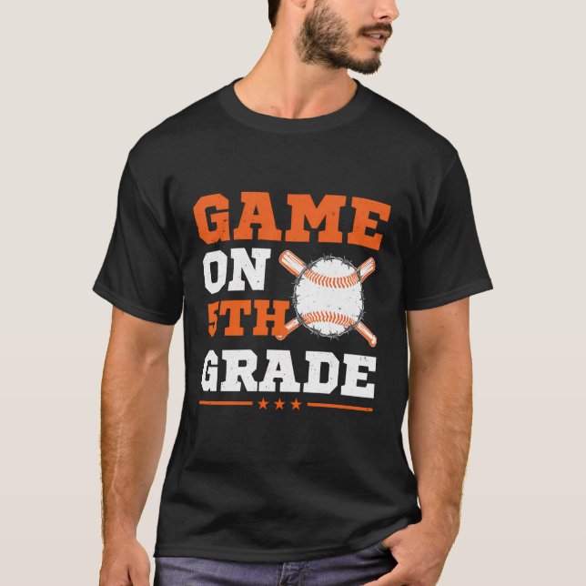 Baseball Game On 5Th Grade Back To School Cute Spo T-Shirt (Front)
