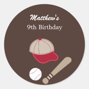 Baseball Gears Favour Sticker or Envelope Seal