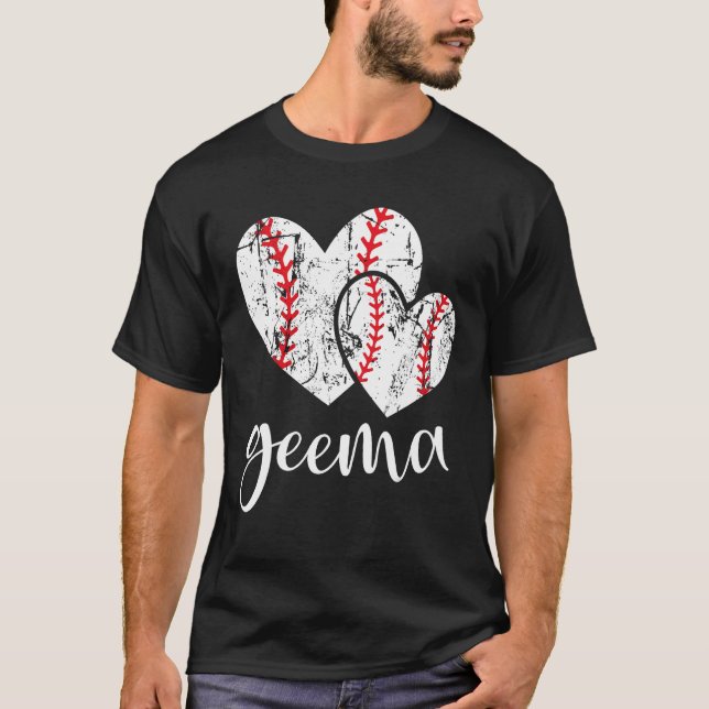 Baseball Geema Heart Ball  Proud Grandma Mother s  T-Shirt (Front)
