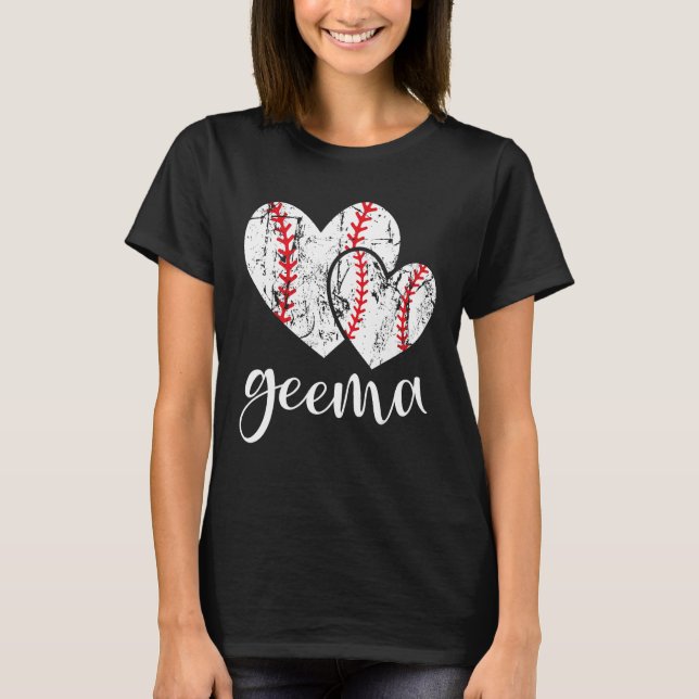 Baseball Geema Heart Ball  Proud Grandma Mother s  T-Shirt (Front)