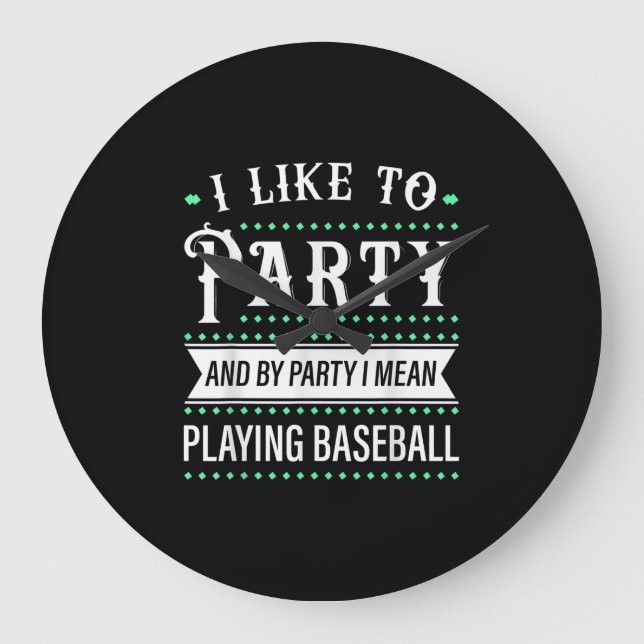 Baseball Gift For Baseball Team Player Funny Large Clock (Front)