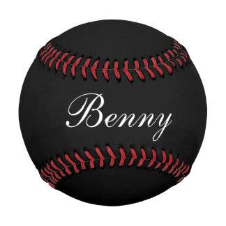 Baseball Gift with Name, Black and White Classy