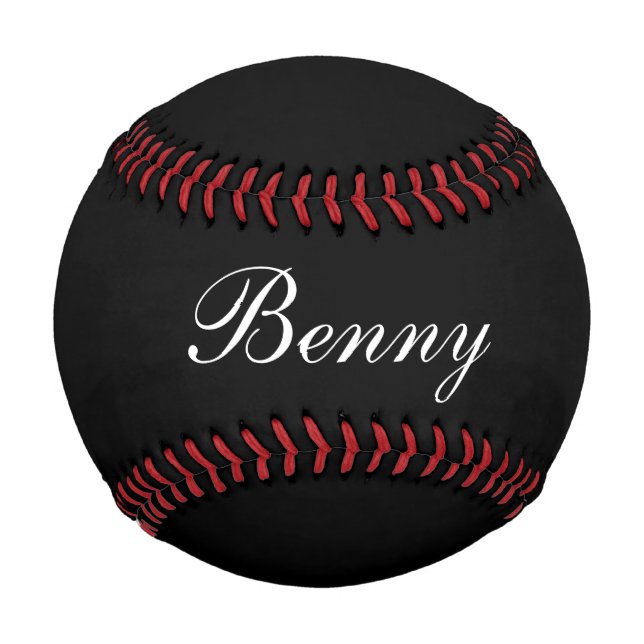 Baseball Gift with Name, Black and White Classy (Front)