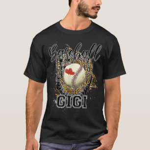 Baseball Gigi Leopard Baseball Lovers Family Mothe T-Shirt
