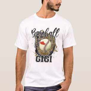 Baseball Gigi Leopard Baseball Lovers Family Mothe T-Shirt