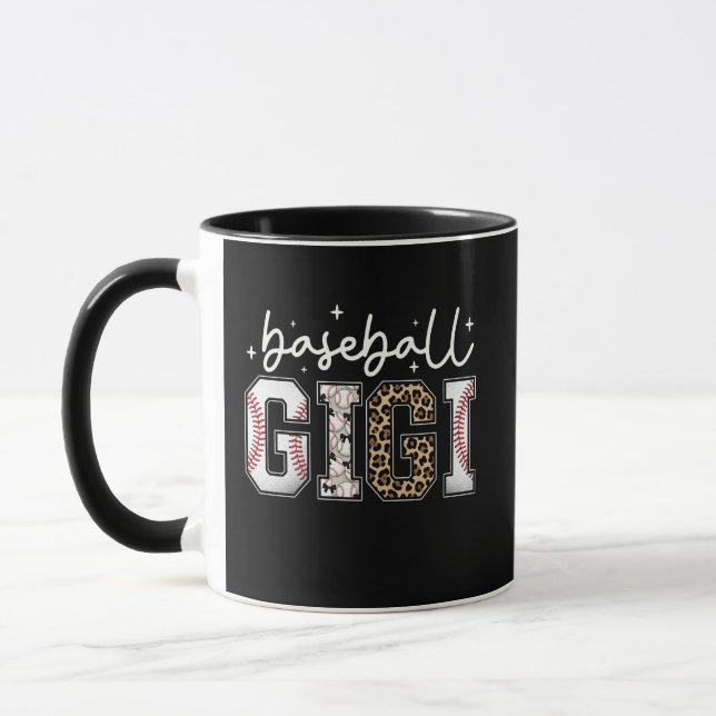 Baseball Gigi Leopard Print Coquette Bow Mug (Left)