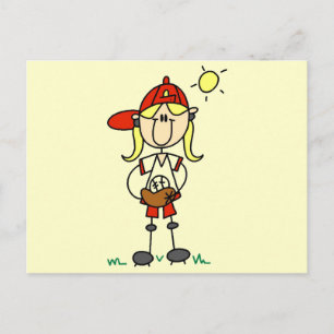 Baseball Girl With Glove Tshirts and Gifts Postcard