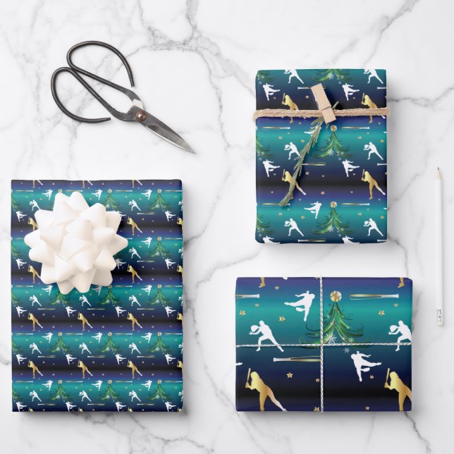 Baseball Girls Softball Christmas Wrapping Paper Sheet (Front)