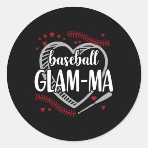 Baseball Glam-Ma Sport Fan Mother Grandma Classic Round Sticker