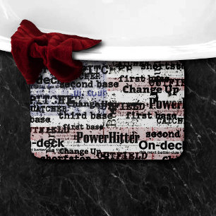 Baseball Glory   Faded Grunge American Flag Words Bath Mat