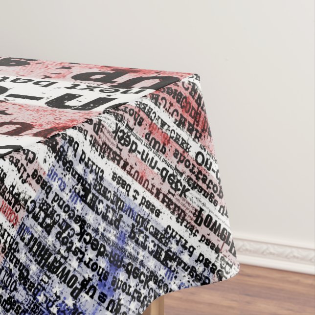 Baseball Glory | Faded Grunge American Flag Words Tablecloth (In Situ)