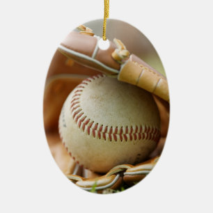Baseball Glove and Ball Ceramic Tree Decoration