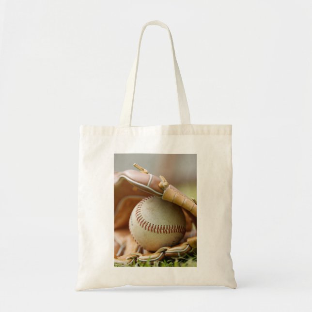 Baseball Glove and Ball Tote Bag (Front)