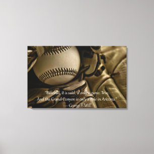Baseball, Glove and George Will Quote Canvas Print
