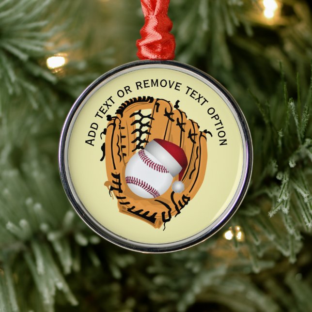 Baseball, Glove, Bats Christmas Metal Tree Decoration (Tree)