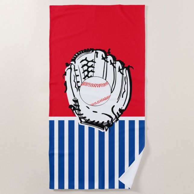 Baseball Glove Beach Towel (Front)