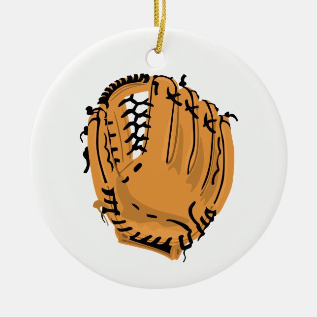 Baseball Glove Ceramic Tree Decoration (Front)