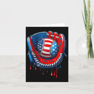 Baseball Glove Drip Boy Ice Cream Patriotic Us Fla Card