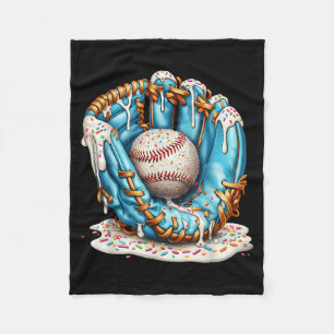 Baseball Glove Ice Cream Drip With Sprinkles Men B Fleece Blanket