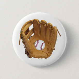 Baseball Glove or Mitt with baseball button