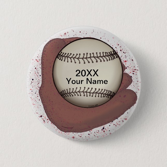 Baseball Glove  pin button (Front)
