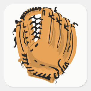 Baseball Glove Square Sticker