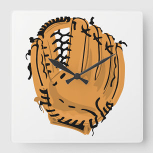 Baseball Glove Square Wall Clock