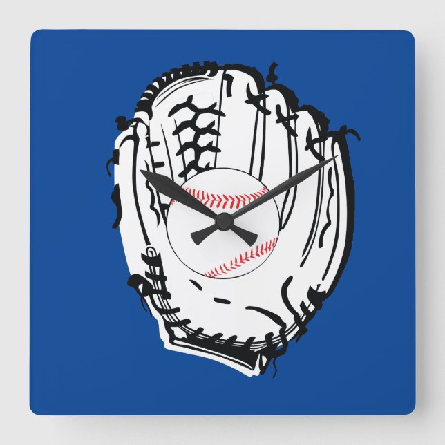 Baseball Glove Square Wall Clock (Front)