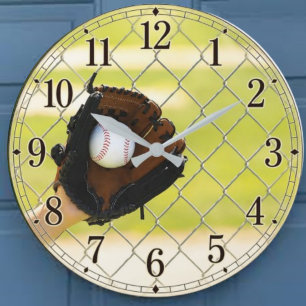 Baseball Glove Vintage Catcher's Mitt Sports Large Clock