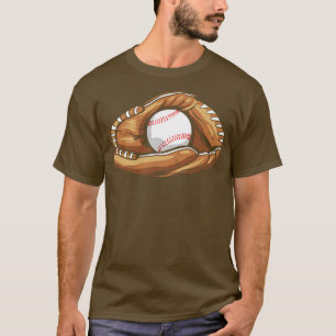 Baseball Glove With Baseball Softball T-Shirt
