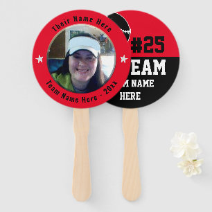 Baseball Go Team Spirit One Photo Red Hand Fan