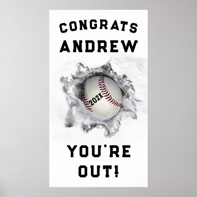 Baseball Graduation 2025 Poster (Front)