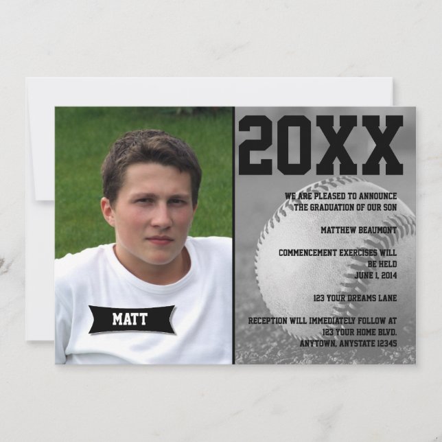 Baseball Graduation Announcement (Front)