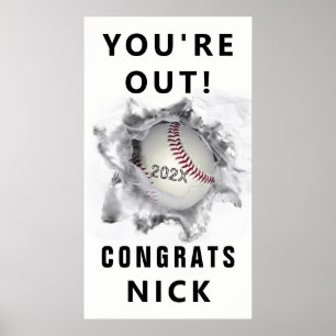 baseball graduation congrats poster