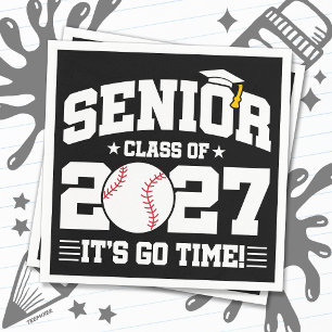 Baseball Graduation Go Time Senior Class of 2027 Napkin