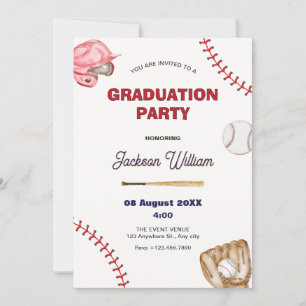 Baseball graduation invitation