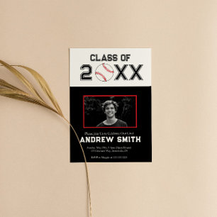 Baseball Graduation Party Invitation Class Of
