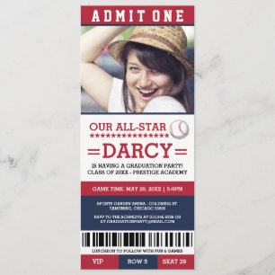 Baseball Graduation Party Invites