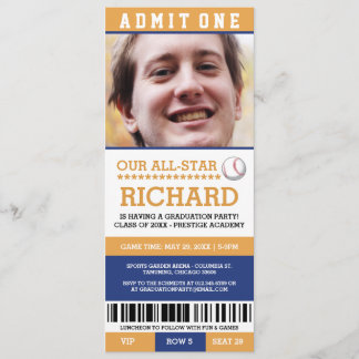 Baseball Graduation Party Invites