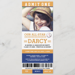Baseball Graduation Party Invites