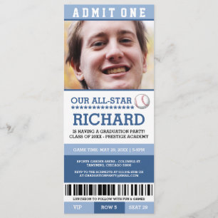 Baseball Graduation Party Invites