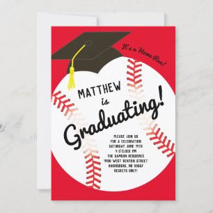 Baseball Graduation Party Sports Invitation
