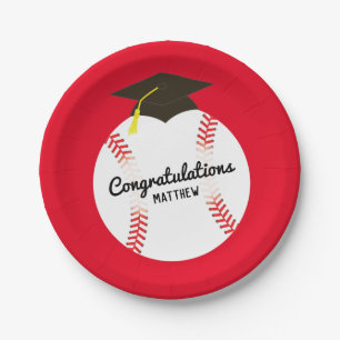 Baseball Graduation Party Sports Paper Plate
